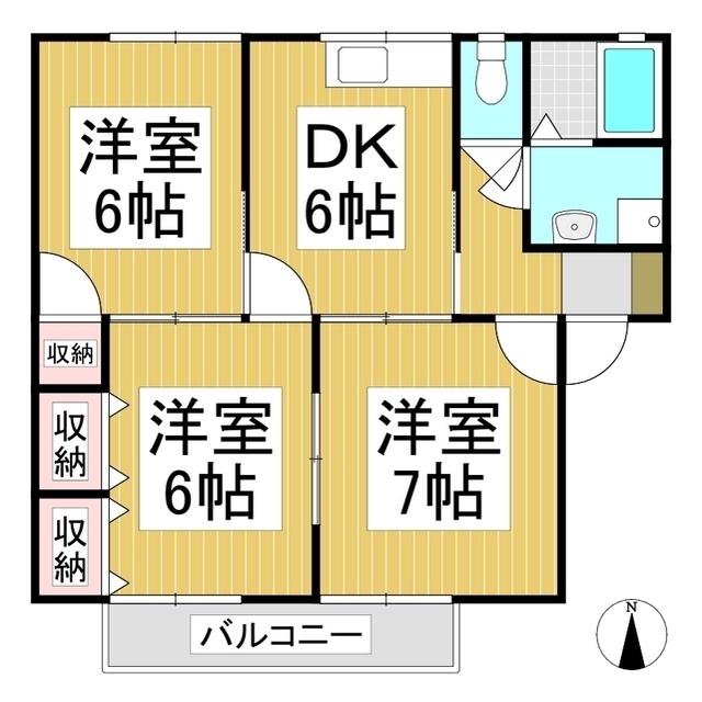 ランズエンド(3DK/2階)の間取り写真