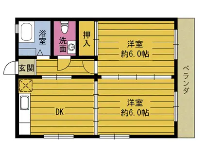 リアライズ羽屋(2DK/2階)の間取り写真