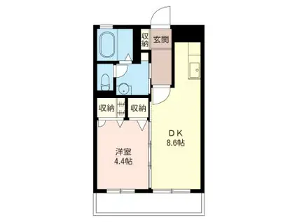 ヴィクトワール(1LDK/2階)の間取り写真