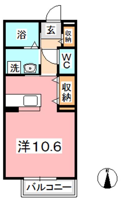 フィカーサ堀南(ワンルーム/1階)の間取り写真