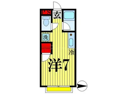 ルナマンション西新井(ワンルーム/3階)の間取り写真
