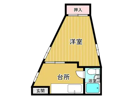 折橋ハイツ(1K/2階)の間取り写真