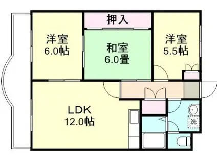 ニューマリッチ有楽 I(3LDK/4階)の間取り写真