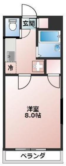 クレセール下伊福(1K/2階)の間取り写真