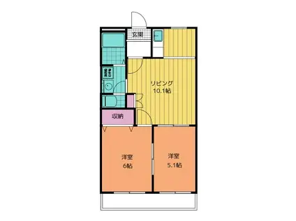 ブルーコーナー(2LDK/2階)の間取り写真