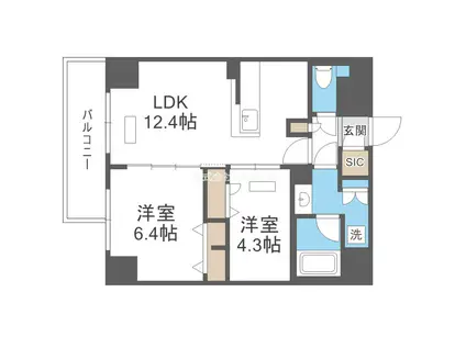 アーバネックス天満橋サウス(2LDK/14階)の間取り写真