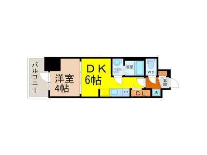 プレサンス上前津オレシア(1DK/11階)の間取り写真