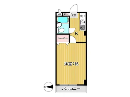 ゴールドコート豊玉(1K/3階)の間取り写真