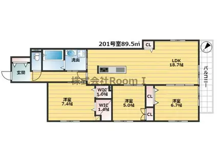 HEBEL MAISON 甲子園・旭化成ヘーベルメゾンHEBEL HA(3LDK/2階)の間取り写真