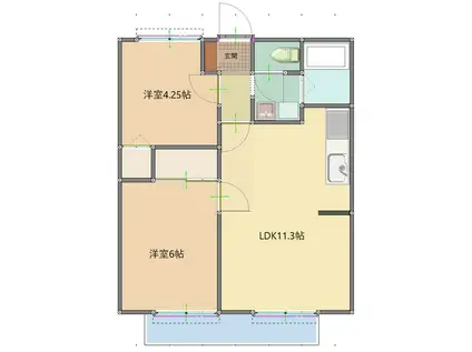 アロマハイツ(2LDK/2階)の間取り写真