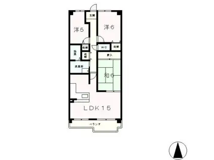 サンシティ大津石山(3LDK/1階)の間取り写真
