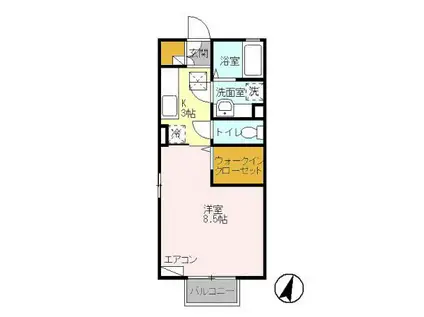 メディアスヴィル 壱番館(1K/1階)の間取り写真