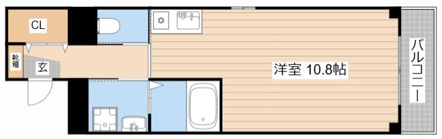 VIVACE大手門(ワンルーム/2階)の間取り写真