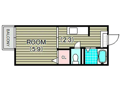 スカイハイツ(1K/1階)の間取り写真