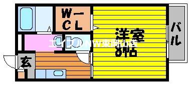 ビバーチェナラバラC(1K/2階)の間取り写真
