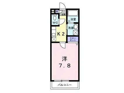 アザレア伊万里II(1K/1階)の間取り写真