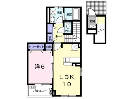 アメニティ イースト(1LDK/2階)の間取り写真
