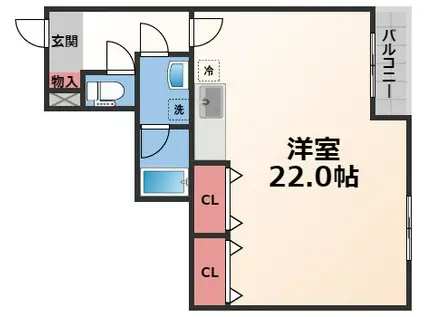 バレイシティ(ワンルーム/4階)の間取り写真