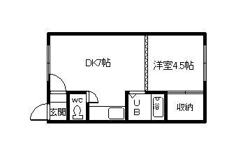 アルバハイム(1DK/2階)の間取り写真