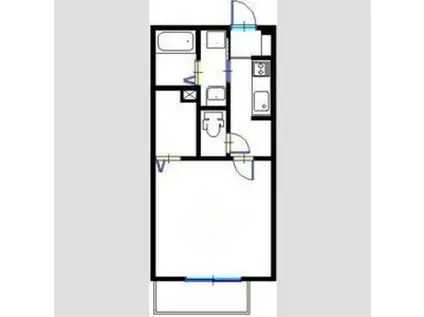 マメゾンI(1K/1階)の間取り写真