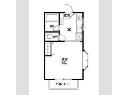 タウニーホワイトベル(1K/2階)の間取り写真