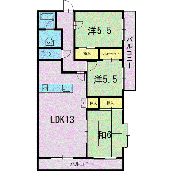 ラファミリー(3LDK/1階)の間取り写真