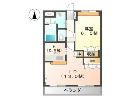 プランドールM&N(1LDK/2階)の間取り写真