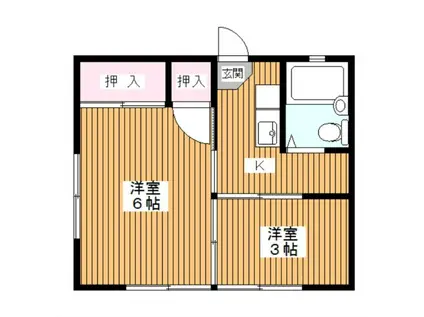 コーポ田端(2K/1階)の間取り写真