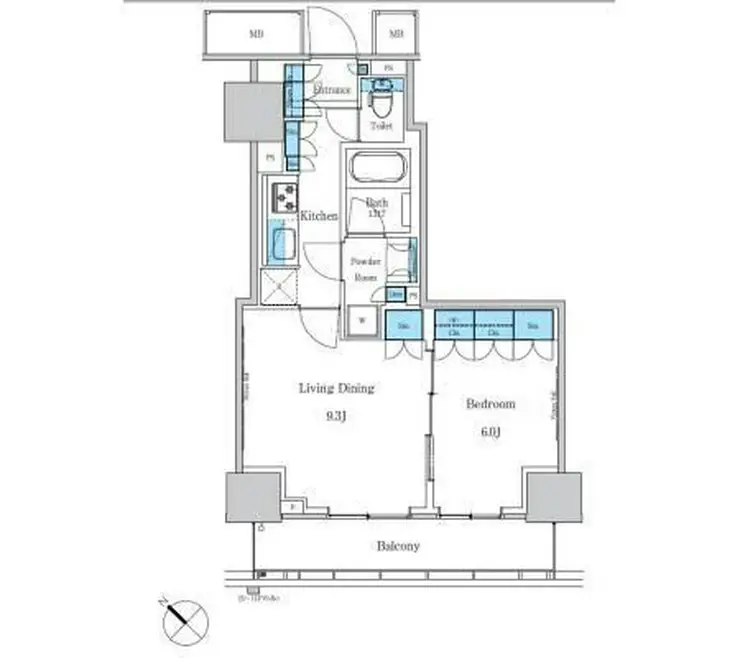 パークアクシス滝野川ラブリーズ 7階階 間取り