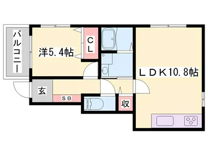 ネットハイツI(1LDK/1階)の間取り写真