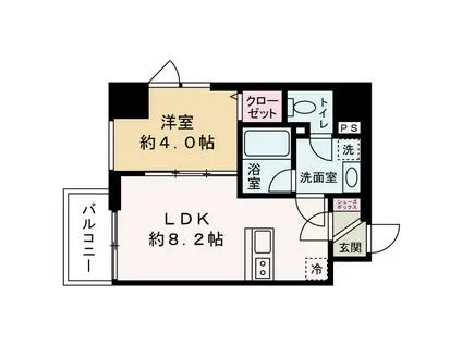 ブエナビスタ梅田イースト(1LDK/4階)の間取り写真
