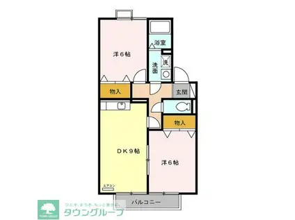 トマトハイツ 1/2/3番館 2番館(2DK/2階)の間取り写真