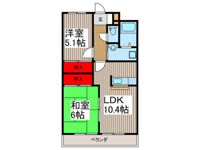 グレースフル壱番館(2LDK/1階)の間取り写真