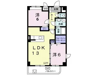 HTミニョンII(2LDK/3階)の間取り写真