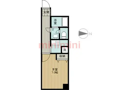 ロイヤル高槻(1K/4階)の間取り写真