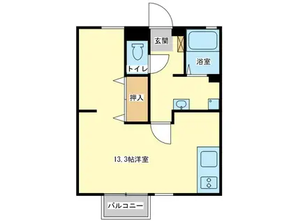 ラルジュ八代(ワンルーム/2階)の間取り写真