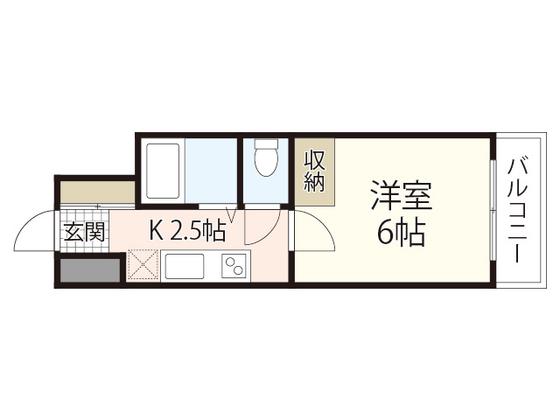 ピアーチェ住吉(1K/6階)の間取り写真