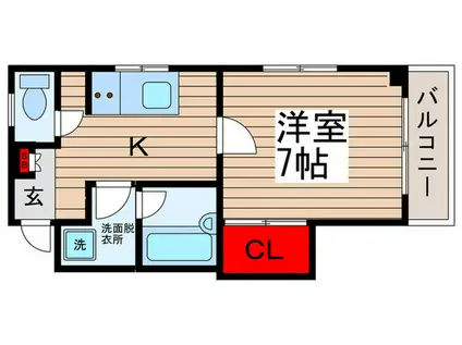 水代オーチャードII(1K/3階)の間取り写真