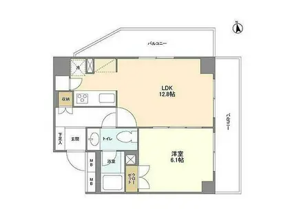 BPRレジデンス代々木(1LDK/5階)の間取り写真