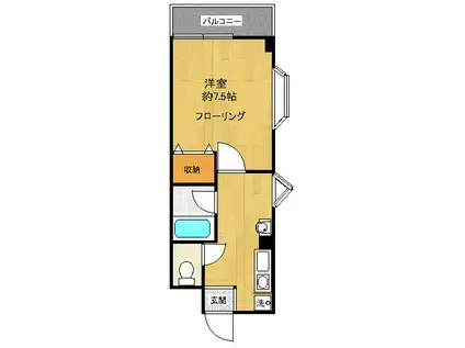 カーサグリジオ(1K/2階)の間取り写真