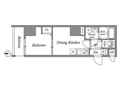 GRAN PASEO菊川II(1DK/6階)の間取り写真