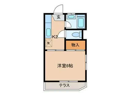 サン大将ヶ根(1K/1階)の間取り写真