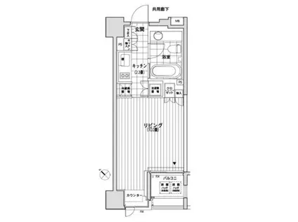 カスタリア銀座(1K/7階)の間取り写真