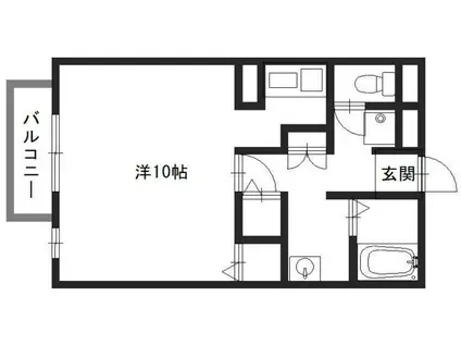 メゾンボヌール(ワンルーム/2階)の間取り写真