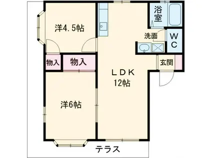 ベルメゾンII(2LDK/1階)の間取り写真