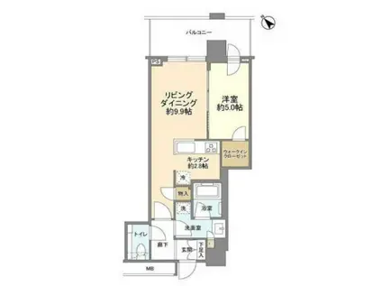 KDXレジデンス八丁堀(3LDK/5階)の間取り写真