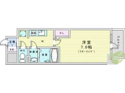 CASA REGULUS 新大阪北(1K/8階)の間取り写真