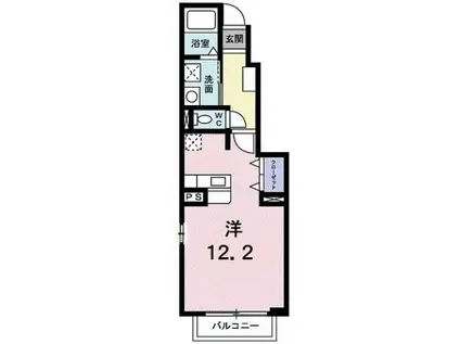 エス・ハーベスト(ワンルーム/1階)の間取り写真