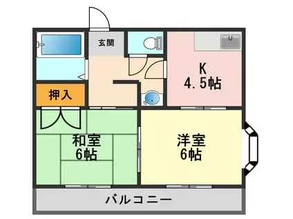 プチメゾントシ(2DK/2階)の間取り写真