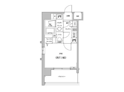 XEBEC浅草ARIA(1K/4階)の間取り写真